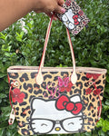Cheetah HelloKitty Tote w/ Card holder